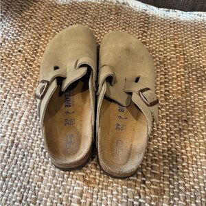 Birkenstock Taupe Suede Slip-Ons